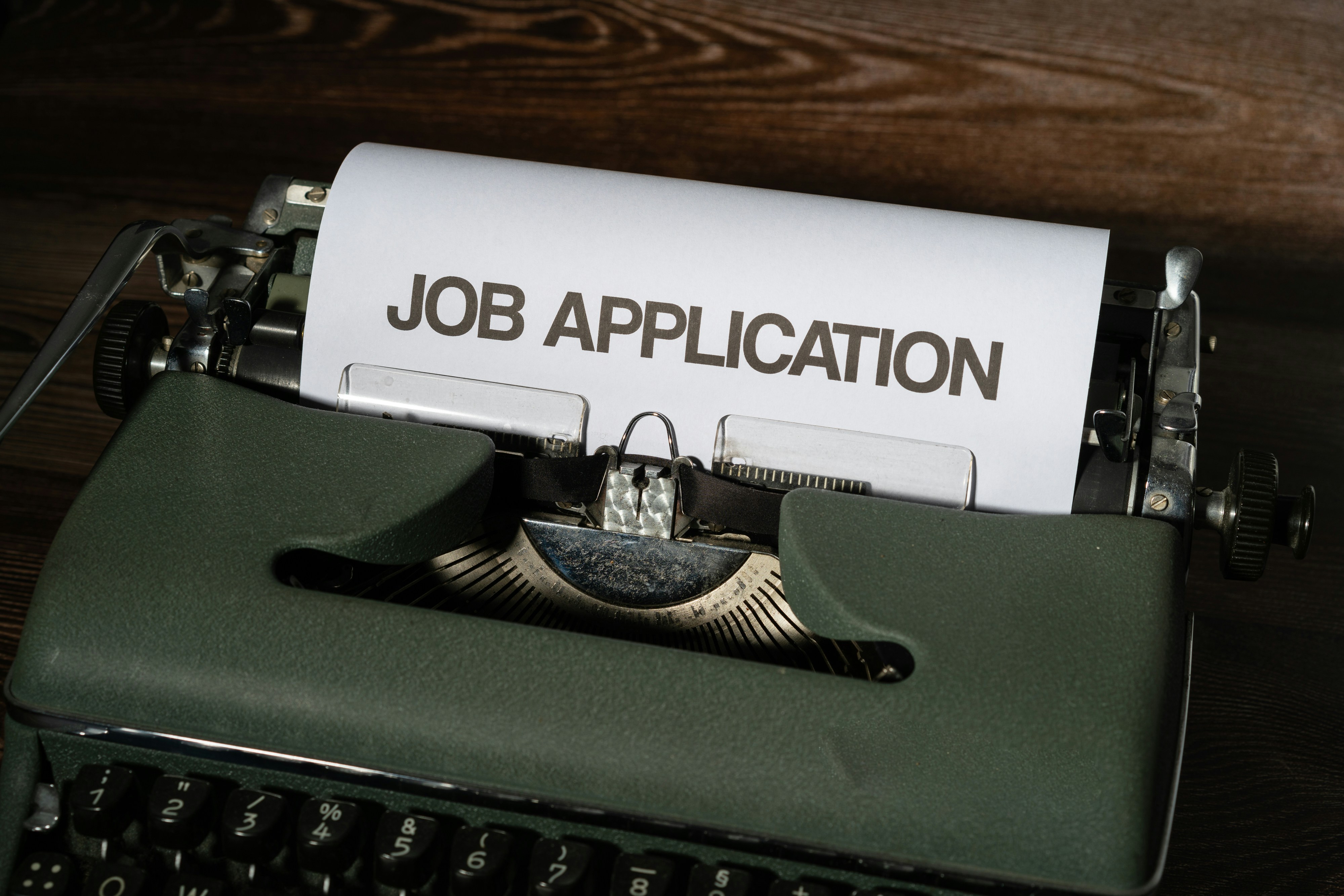 Typewriter with job application